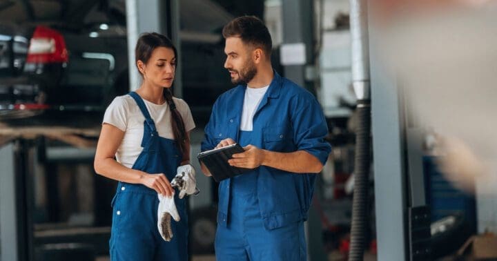 automotive service department technicians and service manager